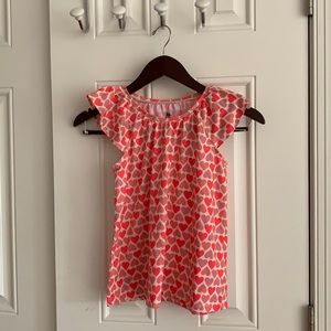 Crewcuts shirt, pink hearts, Size 10